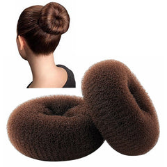 CLOTHOBEAUTY extra large bun donut brown creates a voluminous chignon