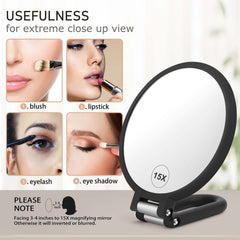 CLSEVXY folding handle mirror with adjustable angles for versatile positioning