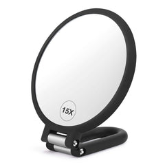 CLSEVXY dual-sided magnifying handheld mirror for precise grooming
