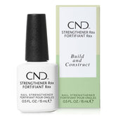 CND Strengthener RXx en botella, aplicación suave para uñas débiles.