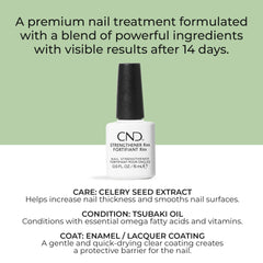 CND Strengthener RXx secado rápido para retoques eficientes.