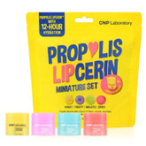 CNP Honey Lip Butter Mini Set packaging highlighting four flavors