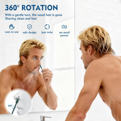 CNTVO 2-in-1 nose hair trimmer with double-sided blades for versatile trimming