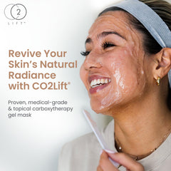 CO2Lift Carboxy Gel Mask application close-up showing cooling gel texture