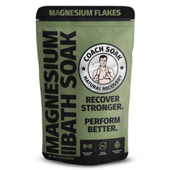Coach Soak recovery bath soak packaging on shelf, convenient for a relaxing tub experience.