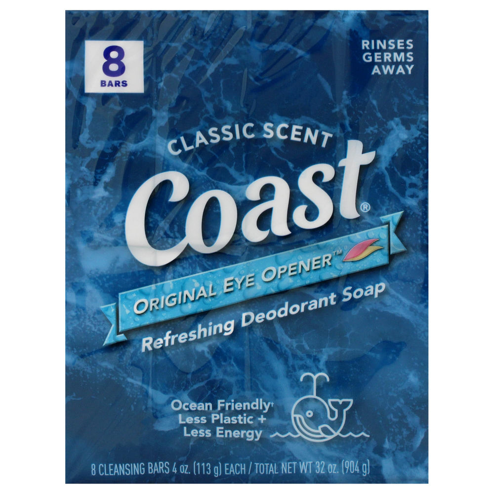 Coast refreshing deodorant soap bar with thick lather for a refreshing, clean feeling.
