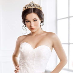 COCIDE Tiara brillo cristal, detalle en plata para eventos.