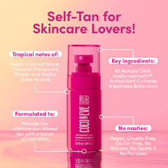 Coco & Eve Hydrating self-tanner close-up highlighting skin-friendly hydration.