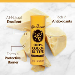 COCOCARE Aplicación de la barra de cacao para cuidado rápido de la piel.