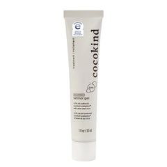 Cocokind Beginner Retinol Gel bottle on a vanity, signaling a gentle nightly routine.