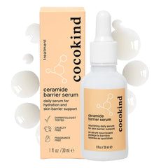 Cocokind Suero Barrera con Ceramidas en frasco, hidratación profunda para todo tipo de piel.