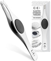 Coco's Closet precision eyebrow tweezers with slanted tips for exact brow shaping.