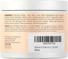 Close-up of Coera Vitamin K Cream texture and creaminess