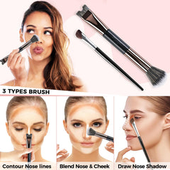 COKSDUPID fluffy blending brush smooths powder for a natural nose finish