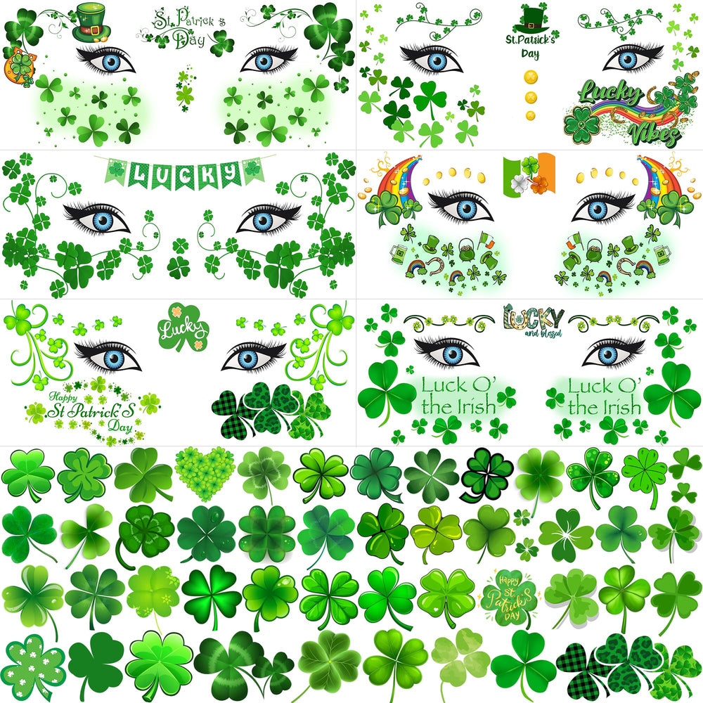 COKTAK St. Patrick's Day tattoos showcasing green shamrock designs for festive body art.
