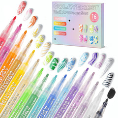 COLAYERIST Nail Art Pens 16 colors for versatile DIY nail designs at home