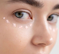 COLLEEN ROTHSCHILD Close-up shows pearlescent pigments blending naturally with skin.