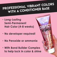 Color Lux Direct Vibes magenta finished-look model highlights vivid tone and radiant shine.