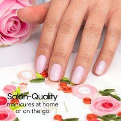 Color Street Blushing in Flushing applied to nails for no-dry-time shine.