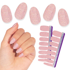 Color Street Blushing in Flushing box with 16 glitter strips for quick manicure.