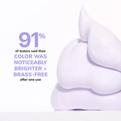 COLOR WOW Color Control Purple foam applied to hair to reduce brassiness.