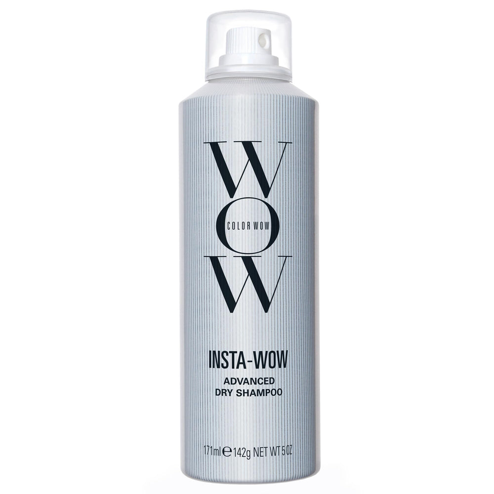 COLOR WOW Insta-WOW dry shampoo bottle, front view, ready to refresh oily hair between washes.