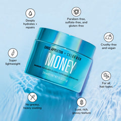 Color Wow Money Masque application on hair demonstrates deep penetration and rapid hydration.