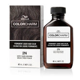 COLORCHARM 2N very dark brown bottle ready for precise mixing and application.