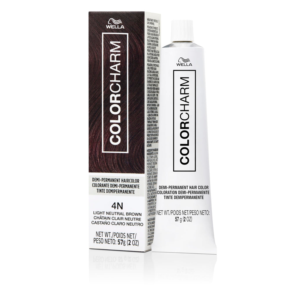COLORCHARM Demi Permanent 4N bottle showing light neutral brown gloss.
