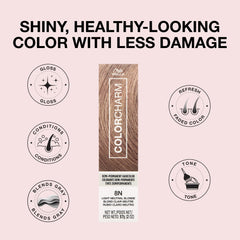 COLORCHARM Demi-Permanent 8N finished-tone reveals neutral blonde depth.