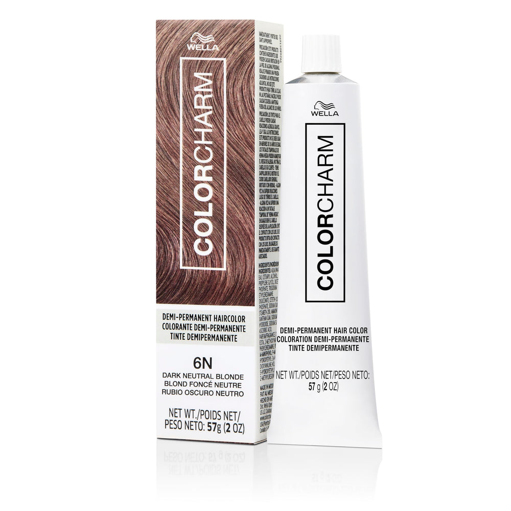 COLORCHARM Demi Permanent 6N bottle pour for smooth, even color application.