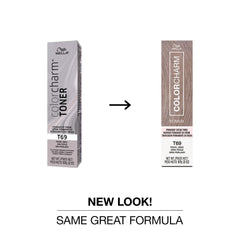 COLORCHARM icy blonde toner swatches showing cool, brass-canceling shades