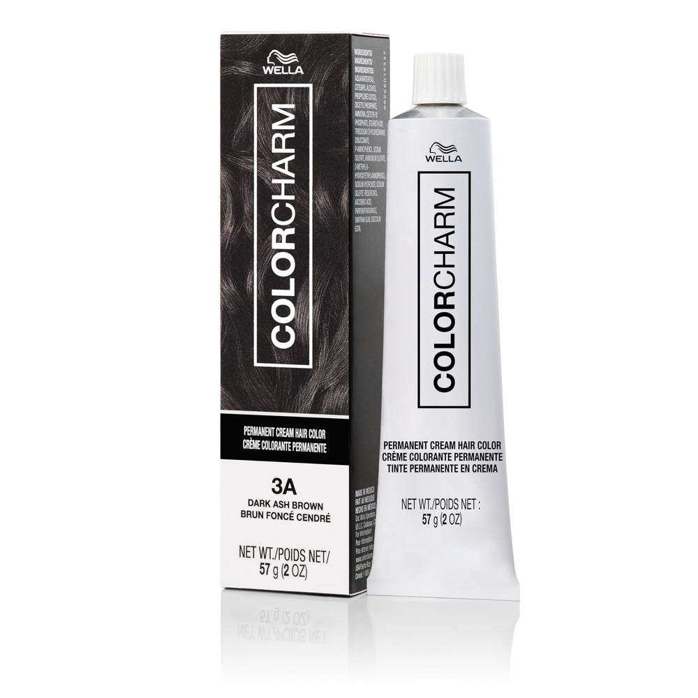 COLORCHARM Permanent Cream Hair Color 3A Dark Ash Brown bottle shows BondGuard protection and gray coverage.