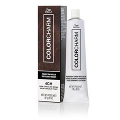 COLORCHARM Permanent Cream Hair Color 4CH Dark Chocolate Brown packaging highlights trusted color care.