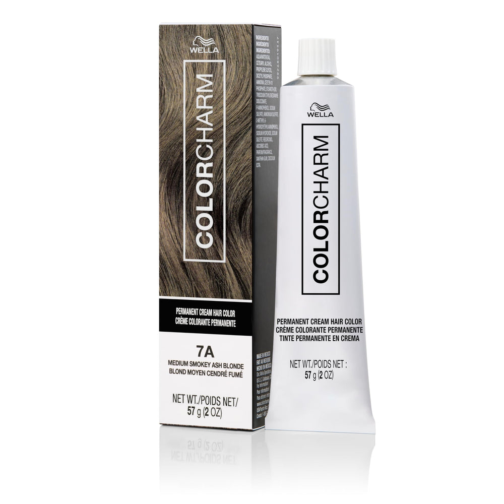 COLORCHARM Permanent Cream Hair Color 7A shade swatch for cool ash blonde.