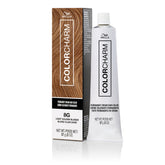 COLORCHARM Permanent Cream Hair Color 8G light golden blonde shade for gray coverage and warmth.