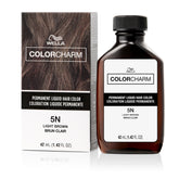 COLORCHARM permanent liquid hair color bottle delivers even gray coverage.