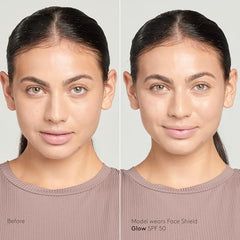 Colorescience Sunforgettable Face Shield Glow pearlescent finish on skin