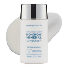 Colorescience Total Protection No-Show SPF50 sunscreen blends invisibly for a natural look.