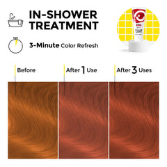 COLORLOMO daily-use on wet hair application shows quick 3-minute color maintenance.