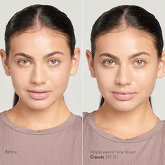 Close-up of Colorscience application on skin with invisible finish