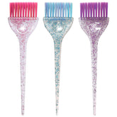Colortrak 3 Pack tint brushes with glitter handles for precise color placement.
