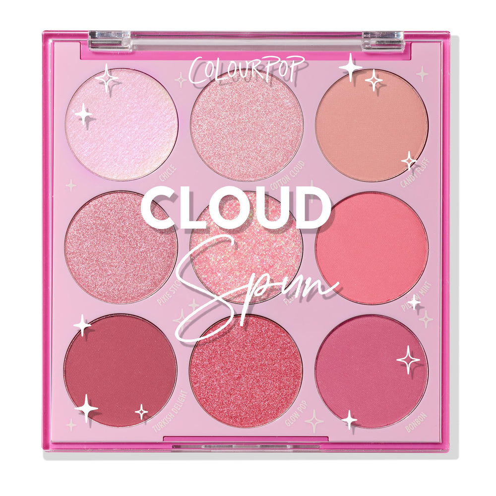 ColourPop Cloud Spun: paleta frontal mostrando tonos versátiles para looks diarios.
