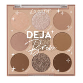 ColourPop Deja Brew paleta de sombras con tonos nude fríos para definición duradera