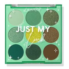 ColourPop Just My Luck paleta de sombras verdes para looks intensos y versátiles