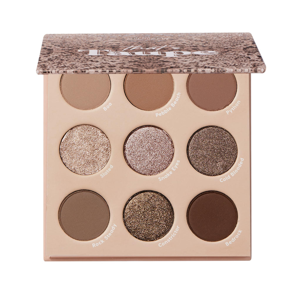 ColourPop Taupe: sombras frías con acabado metalizado para look nocturno duradero.