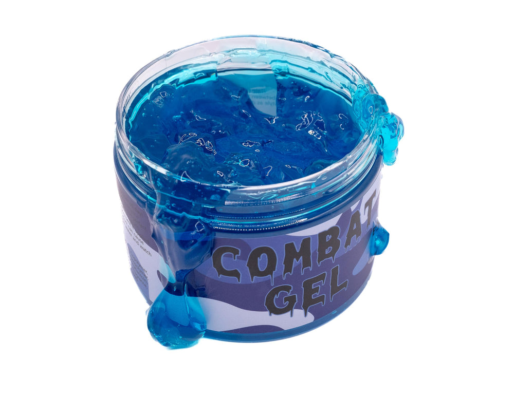 Combat Gel fijación extrema, botella azul, peinado duradero sin alcohol.