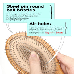 Combetter bamboo brush highlighting ergonomic handle for comfortable styling
