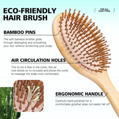 Combetter bamboo wide-tooth comb eases detangling on thick hair.