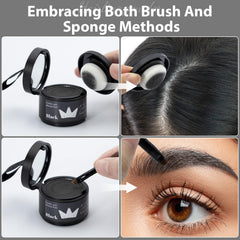 Comdian hairline powder application brush showing precise application.